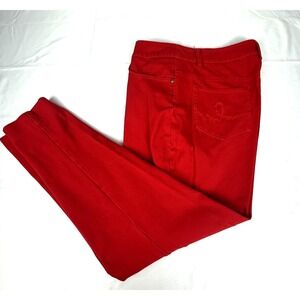E39 By Eric Skinny Jean Pants Womens Size 12 Red Stretch Cotton Mid Rise